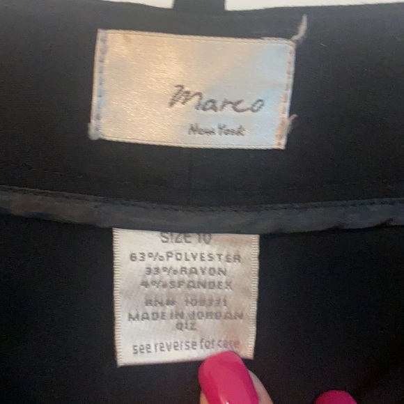 Marco New York Black Cuffed Trouser Style Capris - Picture 8 of 9